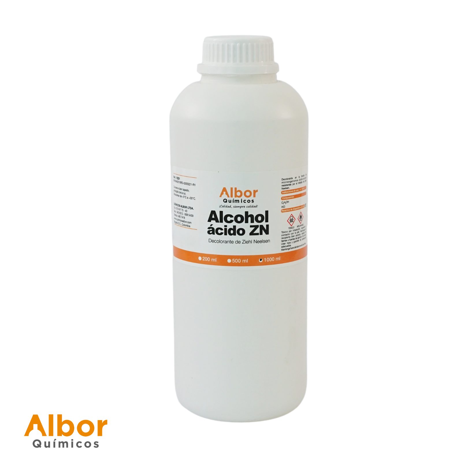 Alcohol Ácido para tinción de Ziehl-Neelsen x 500 ml Albor