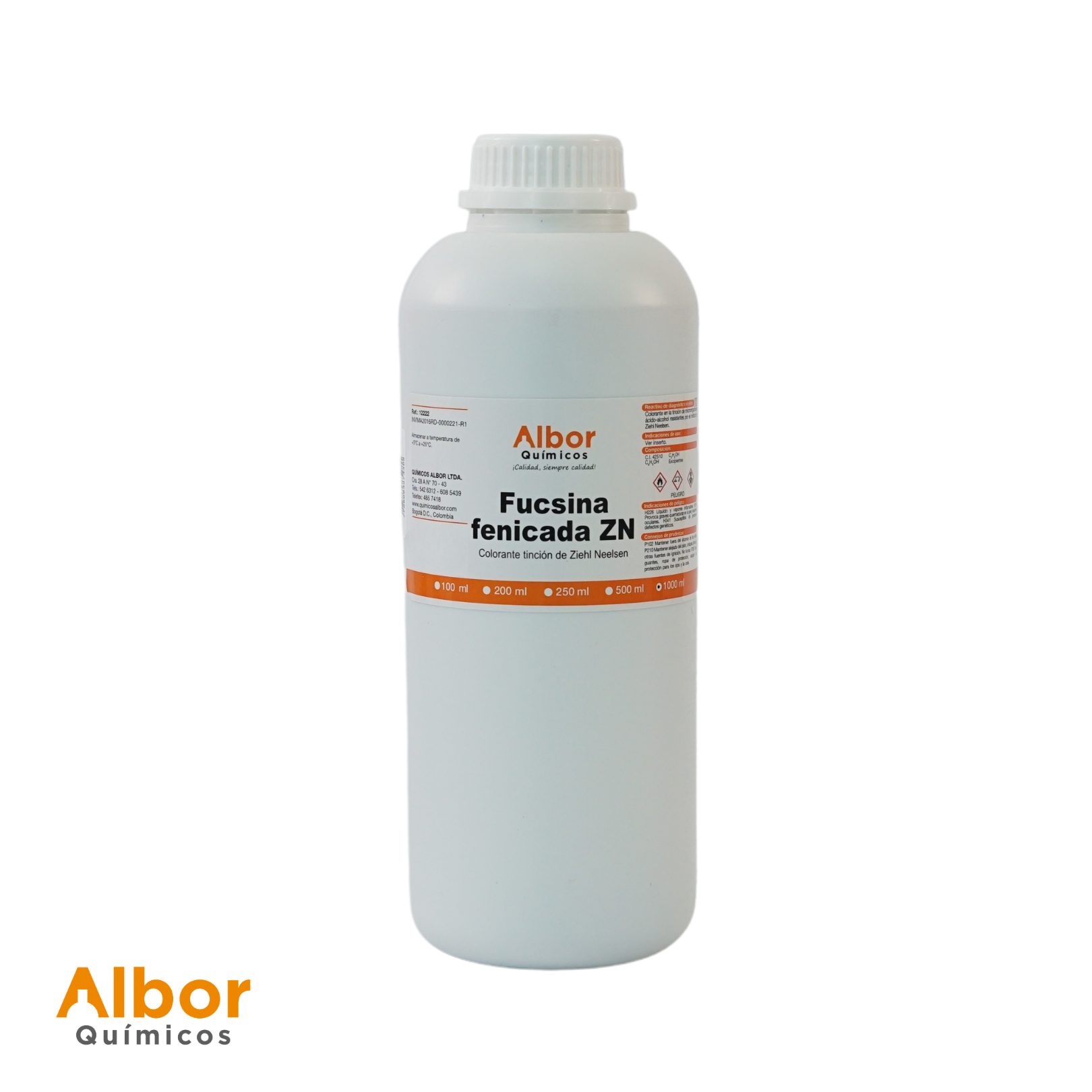 Fucsina Fenicada para tinción de Ziehl-Neelsen x 500 ml Albor
