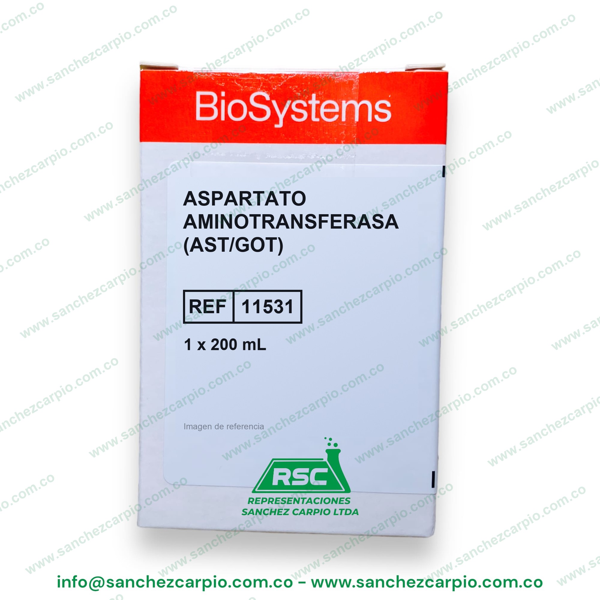Aspartato Aminotransferasa (AST/GOT) 1 x 200 ml Biosystems REF 11531