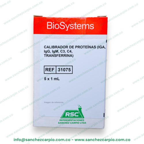 Calibrador de Proteínas (IgA, IgG, IgM, C3, C4, Transferrina) 5 x 1 ml Biosystems REF 31075