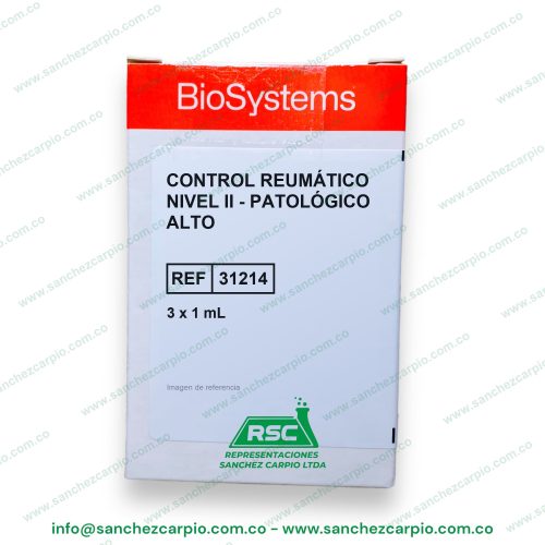 Control Reumático Nivel II - Patológico Alto 3 x 1 ml Biosystems REF 31214