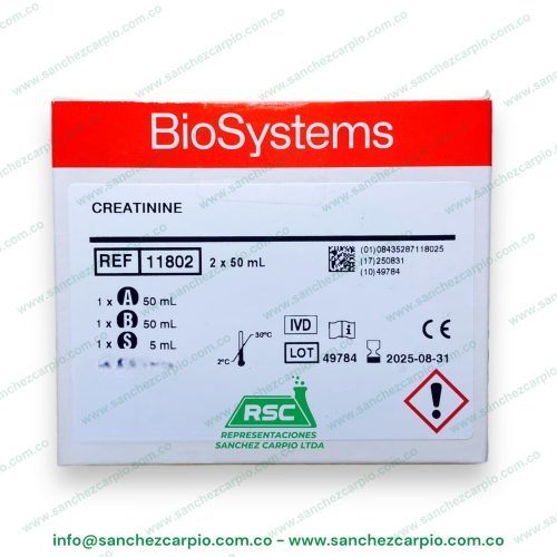 Creatinina 2 x 50 ml Biosystems REF 11802
