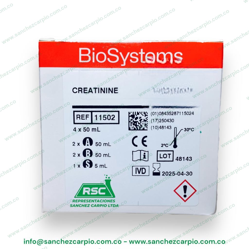 Creatinina 4 x 50 ml Biosystems REF 11502