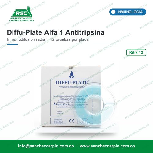 Diffu-Plate Alfa 1 Antitripsina Placa de Inmunodifusión Radial Kit x 12 - Biocientífica - Sánchez Carpio