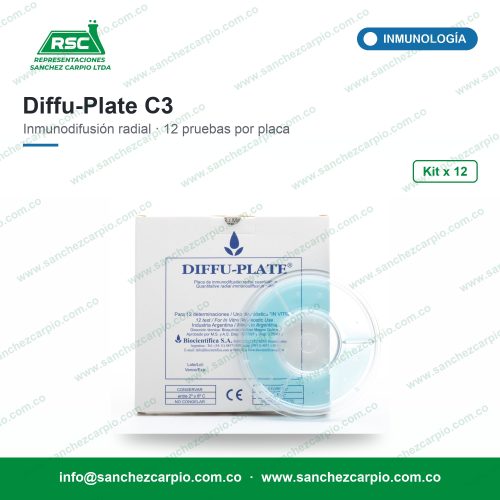 Diffu-Plate Complemento C3 Placa de Inmunodifusión Radial Kit x 12 - Biocientífica - Sánchez Carpio