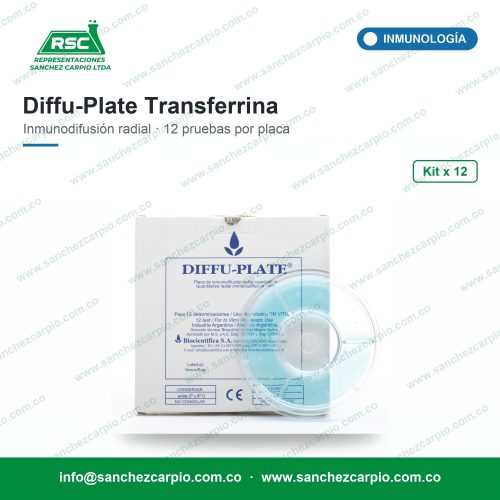 Diffu-Plate Transferrina Placa de Inmunodifusión Radial Kit x 12 - Biocientífica - Sánchez Carpio