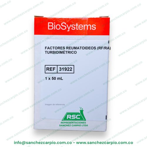 Factores Reumatoideos (RF/RA) Turbidimétrico 1 x 50 ml Biosystems REF 31922