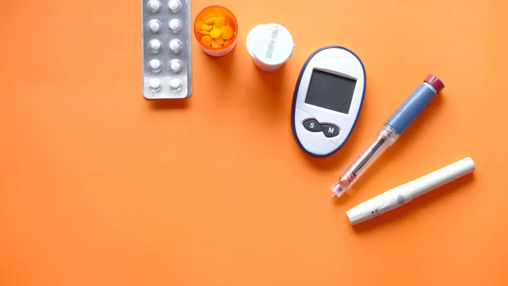 Glucómetro, insulina y medicamentos para el control de la diabetes