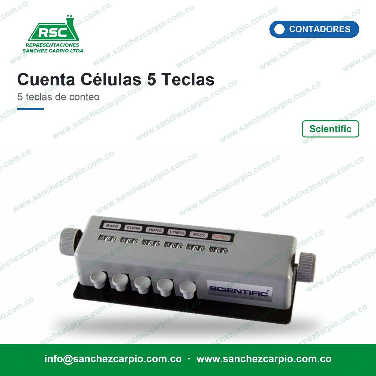 Piano Cuenta Células Manual Scientific 5 Teclas - Sánchez Carpio