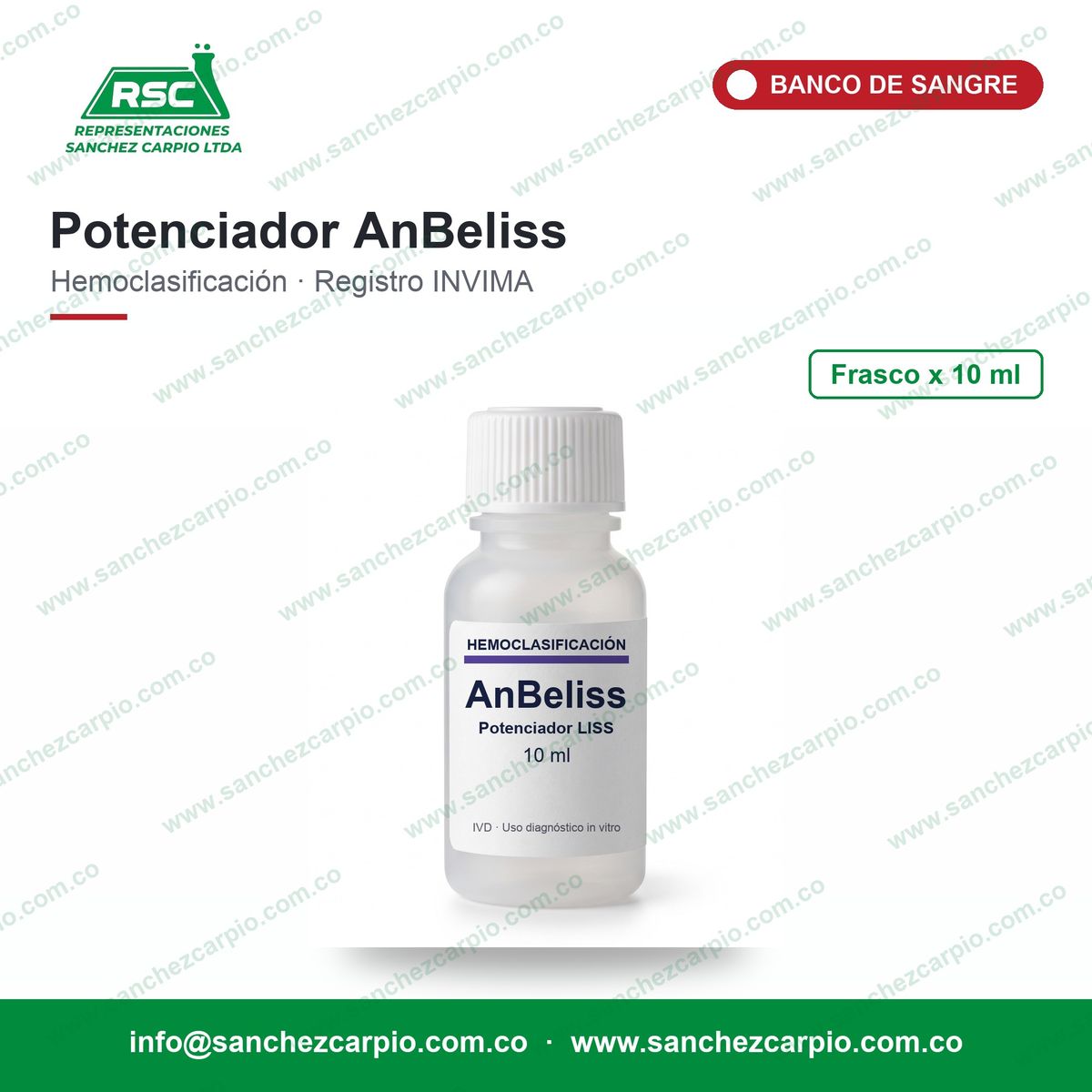 Potenciador AnBeliss (Solución de Baja Fuerza Iónica) x 10 ml - ABO - Sánchez Carpio