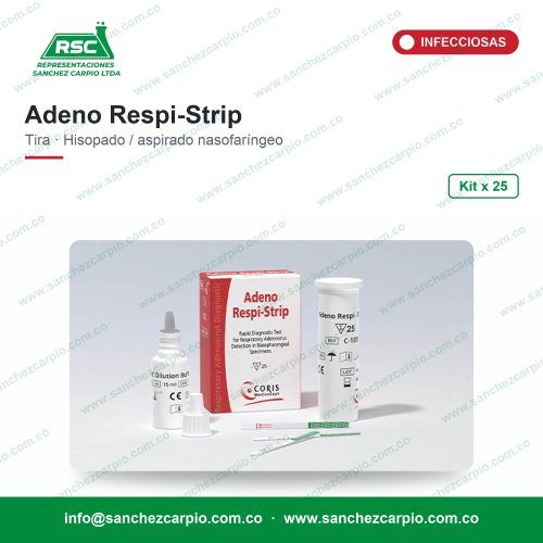 Prueba Rápida Adenovirus Respiratorio Adeno Respi-Strip en Tira Kit x 25 Tiras - Coris BioConcept - Sánchez Carpio