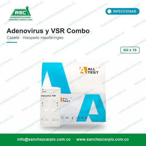 Prueba Rápida Adenovirus y Virus Sincitial Respiratorio (VSR) Combo en Casete Kit x 10 - All Test - Sánchez Carpio