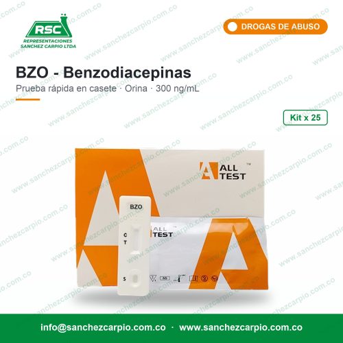 Prueba Rápida BZO Benzodiacepinas en Casete (Orina) Kit x 25 - All Test - Sánchez Carpio