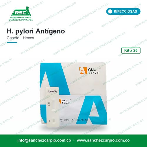 Prueba Rápida Helicobacter pylori Antígeno en Casete (Heces) Kit x 25 - All Test - Sánchez Carpio
