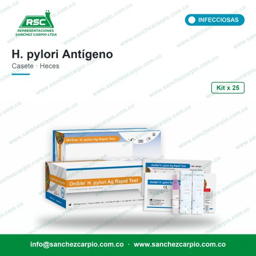 Prueba Rápida Helicobacter pylori Antígeno en Casete (Heces) Kit x 25 - CTK Biotech - Sánchez Carpio