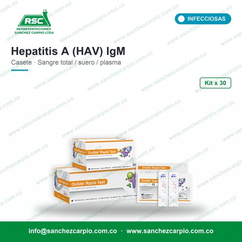 Prueba Rápida Hepatitis A (HAV) IgM en Casete Kit x 30 - CTK Biotech - Sánchez Carpio