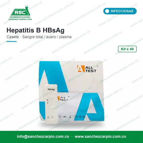 Prueba Rápida Hepatitis B HBsAg en Casete (Sangre Total/Suero/Plasma) Kit x 40 - All Test - Sánchez Carpio