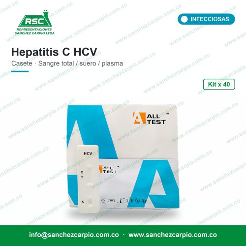 Prueba Rápida Hepatitis C (HCV) en Casete (Sangre Total/Suero/Plasma) Kit x 40 - All Test - Sánchez Carpio