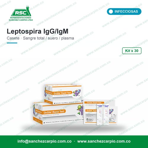 Prueba Rápida Leptospira IgG/IgM en Casete (Sangre Total/Suero/Plasma) Kit x 30 - CTK Biotech - Sánchez Carpio