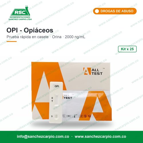 Prueba Rápida OPI Opiáceos en Casete (Orina) Kit x 25 - All Test - Sánchez Carpio