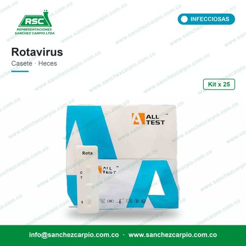 Prueba Rápida Rotavirus en Casete (Heces) Kit x 25 - All Test - Sánchez Carpio
