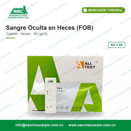Prueba Rápida Sangre Oculta en Heces (FOB) en Casete 50 ng/mL Kit x 25 - All Test - Sánchez Carpio