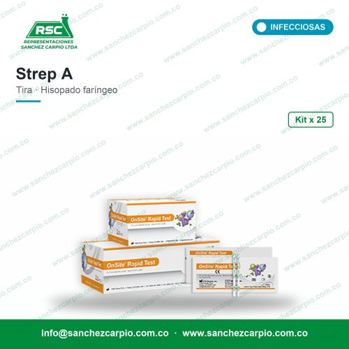 Prueba Rápida Strep A en Tira (Hisopado Faríngeo) Kit x 25 - CTK Biotech - Sánchez Carpio