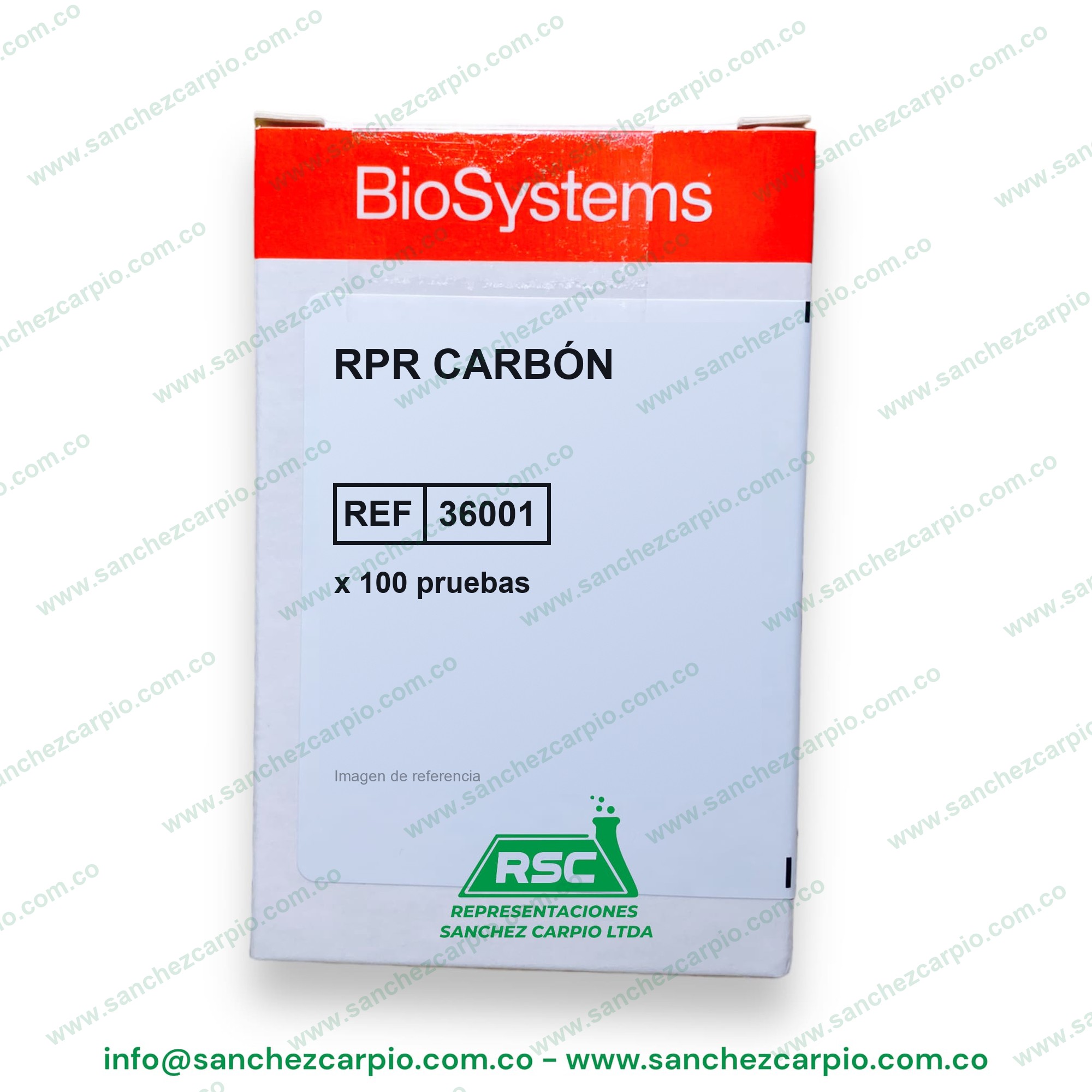 RPR Carbón x 100 pruebas Biosystems REF 36001
