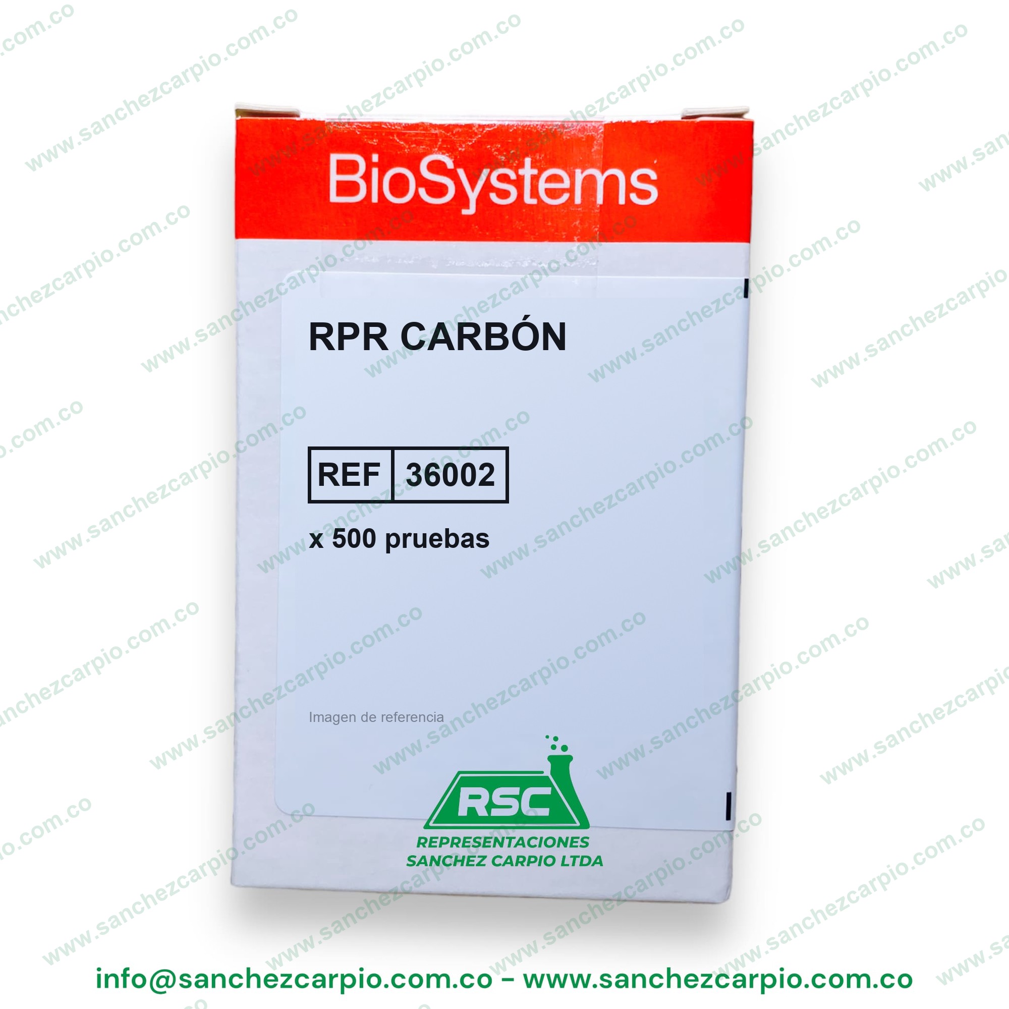 RPR Carbón x 500 pruebas Biosystems REF 36002