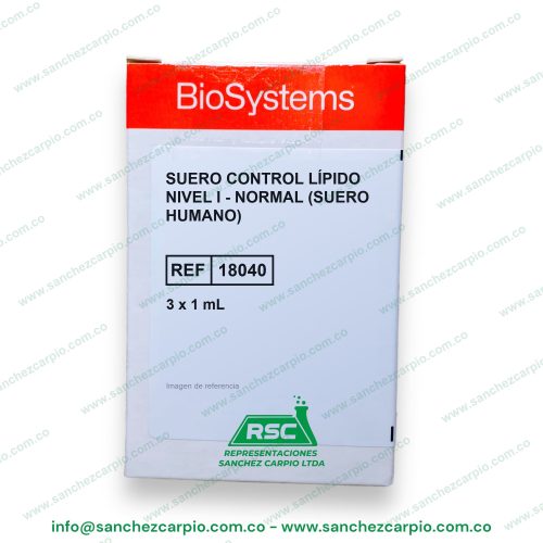Suero Control Lípido Nivel I - Normal (suero humano) 3 x 1 ml Biosystems REF 18040