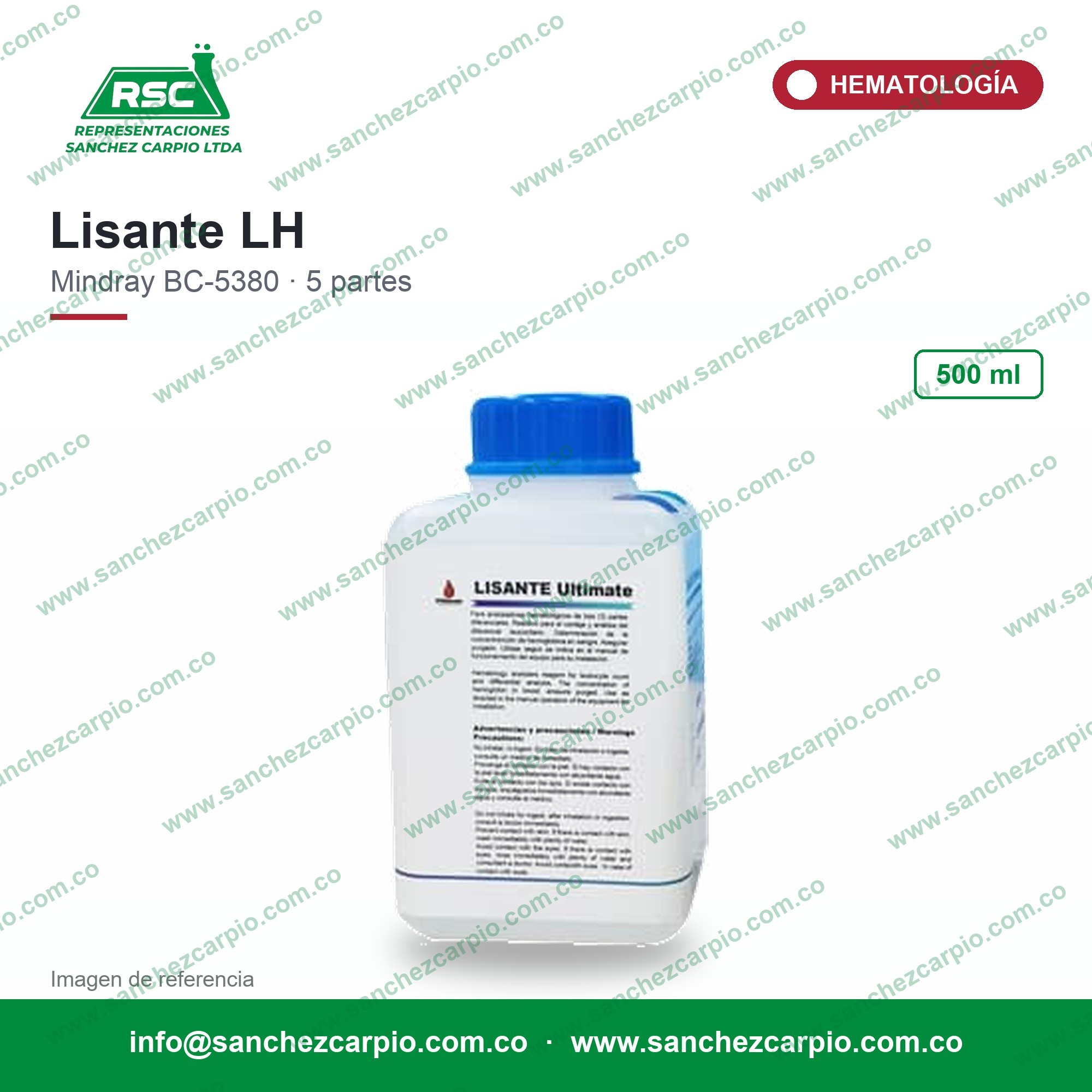 Lisante LH UM-53 para Mindray BC-5380 x 500 ml - Ultimate - Sánchez Carpio