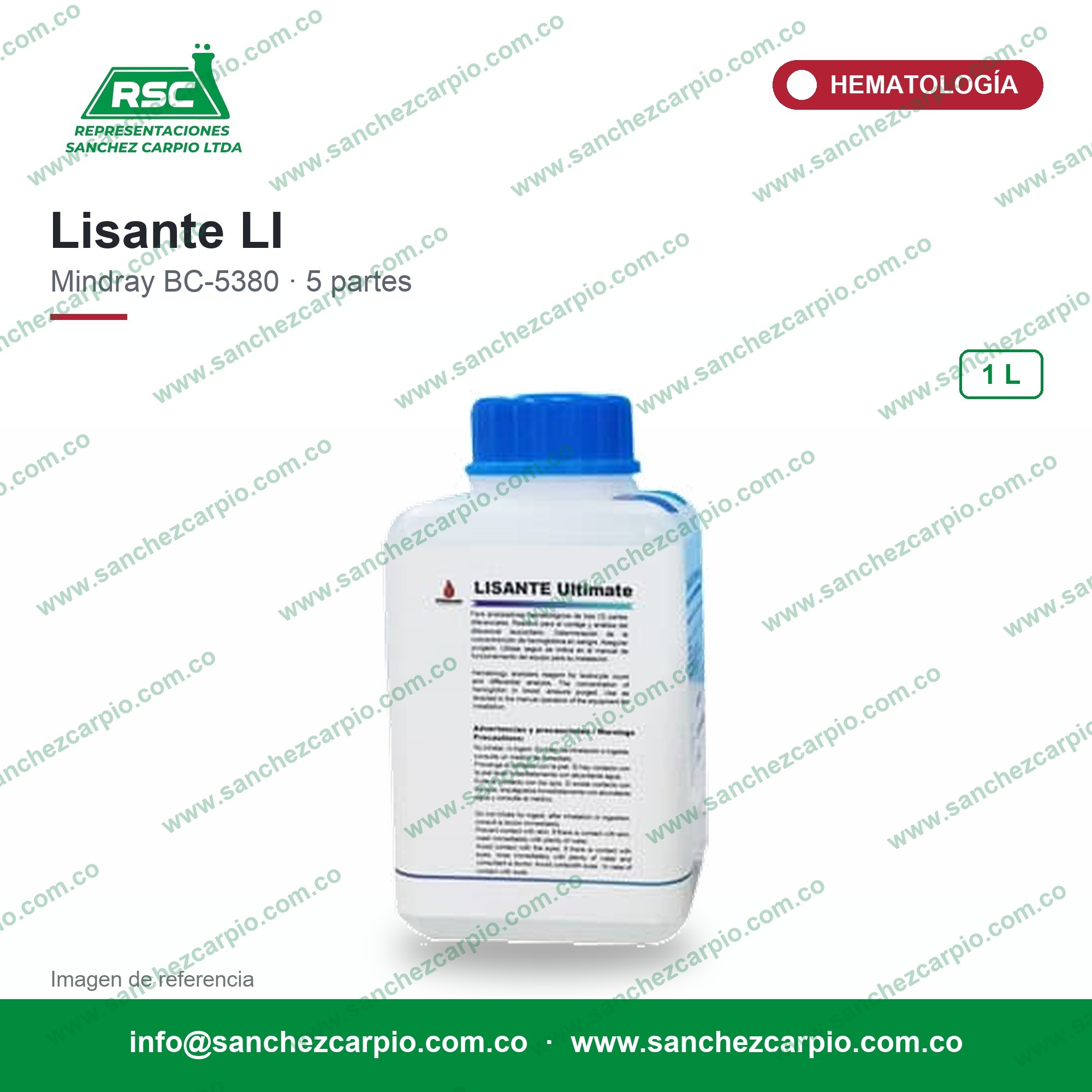 Lisante LI UM-53 para Mindray BC-5380 x 1 L - Ultimate - Sánchez Carpio