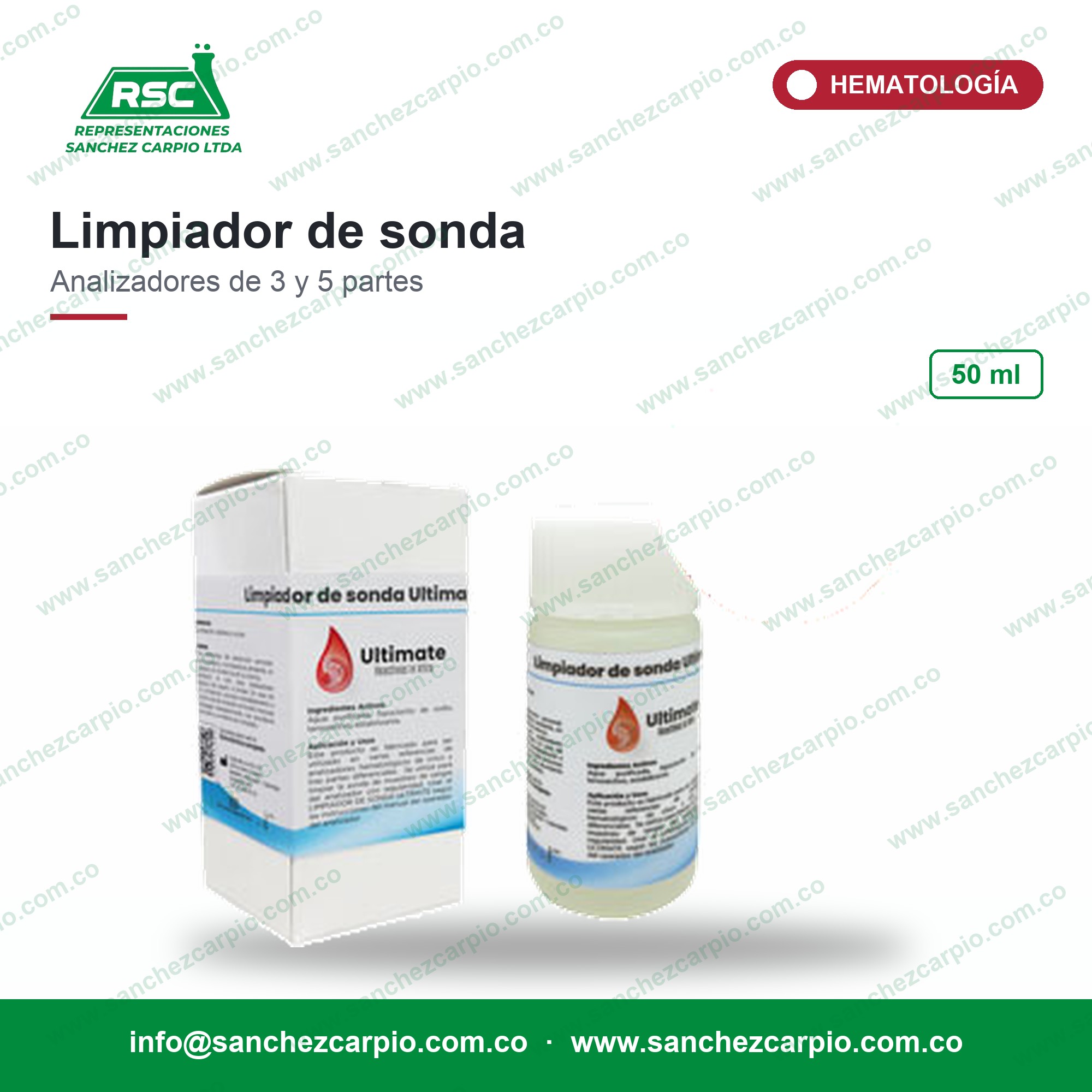 Limpiador de Sonda para Analizadores Hematológicos x 50 ml - Ultimate - Sánchez Carpio